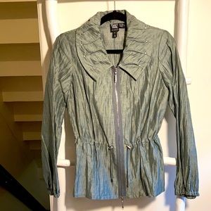 Worth XS linen and nylon ladies jacket. Metallic.